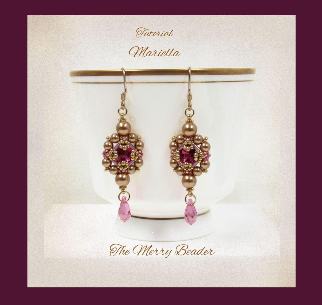 Tutorial Beaded Victorian Drop Earrings Mariella Pattern Using Pearls ...