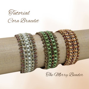 Tutorial - Pattern Cora Bracelet  Superduo Minos Firepolish