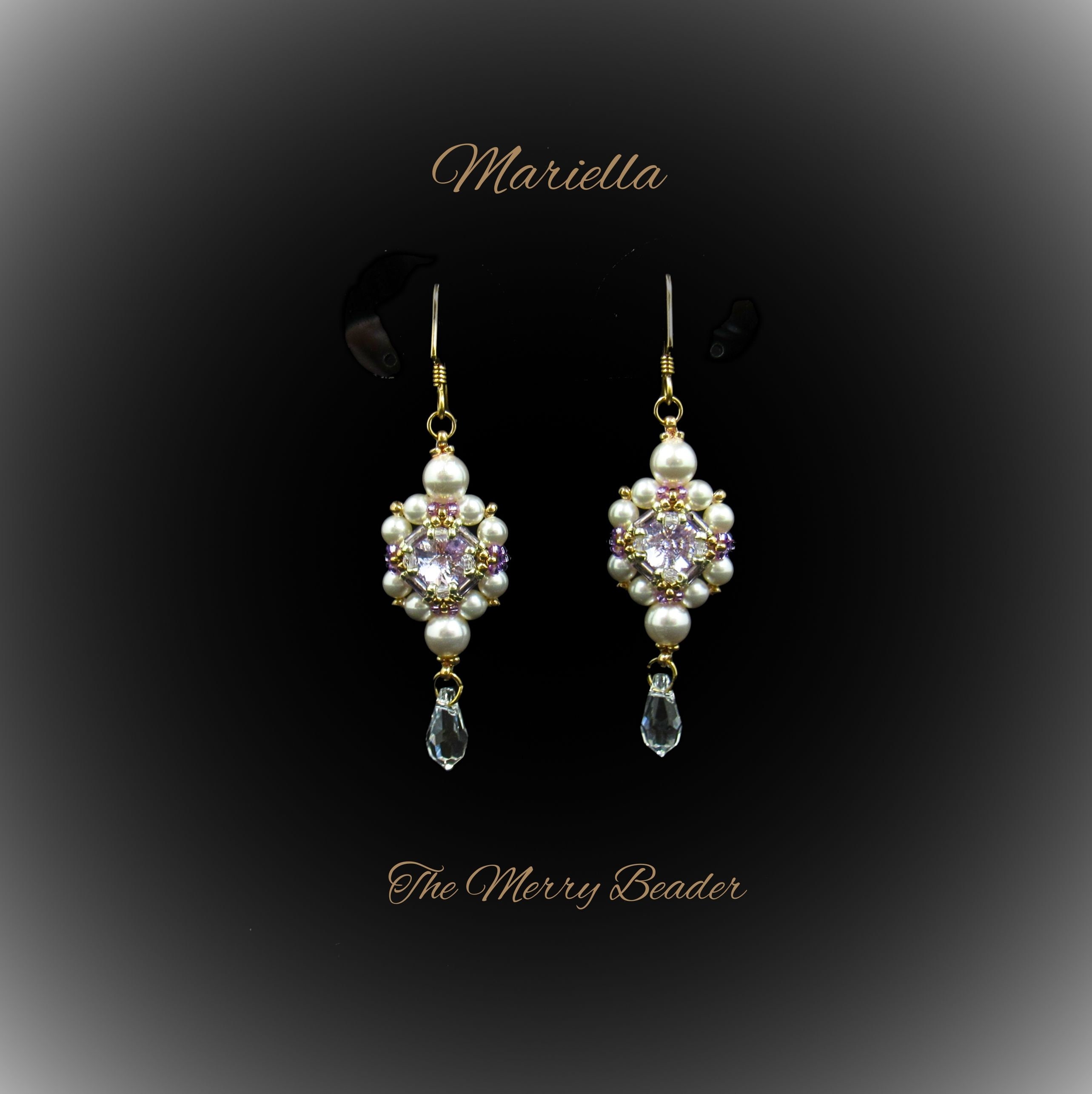 Tutorial Beaded Victorian Drop Earrings, Pattern Using Pearls Crystal ...
