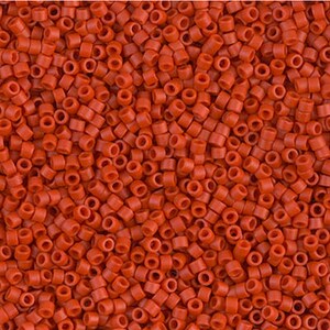 9.5 - 10 grams 11/0 Miyuki Delica Orange Cinnabar Matte DB0795