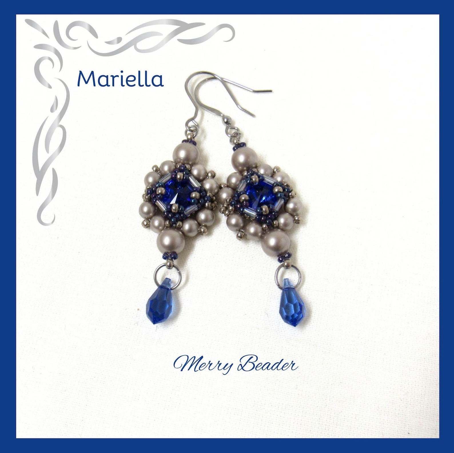 Tutorial Beaded Victorian Drop Earrings Mariella Pattern Using Pearls ...