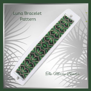 Luna Odd Count Peyote Stitch Bracelet Pattern with diagram and word chart