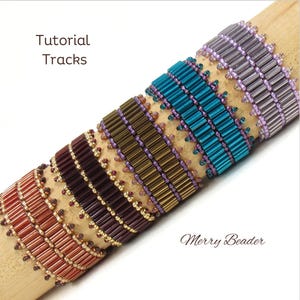 Tracks Armband Tutorial mit Stäbchen Perlen, Rocailles und Unendlich Perlen PDF Download Nähanleitung