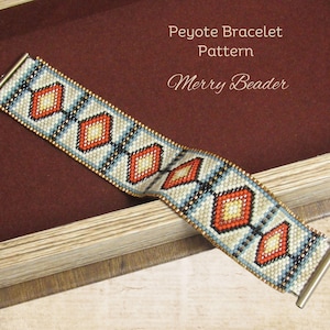 Odd Count Peyote Stitch Bracelet Colorado Pattern with Word Chart PDF Download
