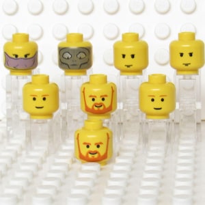 Minifigure Heads Star Wars Luke Obi Wan Anakin Zam Wesell LEGO® Lot of 8