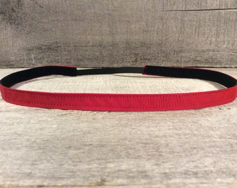 Solid Red Skinnyband Nonslip Headband,  Noslip Headband, Workout Headband, Sports Headband, Running Headband, Athletic Headband