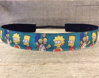 Simpson's Inspired Nonslip Headband, Noslip Headband, Workout Headband, Sports Headband, Running Headband, Athletic Headband