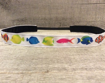 Fish Nonslip Headband,  Noslip Headband, Workout Headband, Sports Headband, Running Headband, Athletic Headband