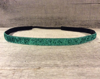 Teal Sparkle Nonslip Headband,  Noslip Headband, Workout Headband, Sports Headband, Running Headband, Athletic Headband