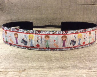 Nurse Doctor Characters Nonslip Headband, Noslip Headband, Workout Headband, Sports Headband, Running Headband, Athletic Headband