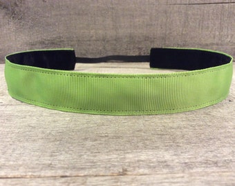 Diadema antideslizante verde claro, diadema de Noslip, diadema de entrenamiento, diadema deportiva, diadema de carrera, diadema atlética