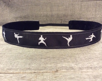 Karate Martial Arts Nonslip Headband, Noslip Headband, Soccer Headband, Sports Headband, Running Headband, Athletic Headband