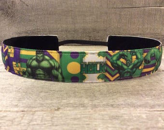 Hulk Inspired Nonslip Headband, Noslip Headband, Sports Headband, Running Headband, Athletic Headband