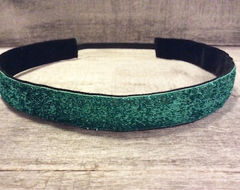 Teal Sparkle Nonslip Headband, Noslip Headband, Sparkle Headband, Sports Headband, Running Headband, Athletic Headband