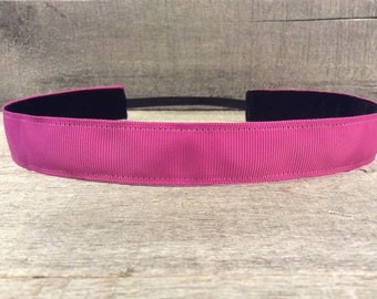Fuchsia Pink Nonslip Headband, Noslip Headband, Workout Headband, Sports Headband, Running Headband, Athletic Headband