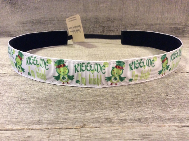 Kiss Me I'm Irish Nonslip Headband, Noslip Headband, Workout Headband, Sports Headband, Running Headband, Athletic Headband image 1