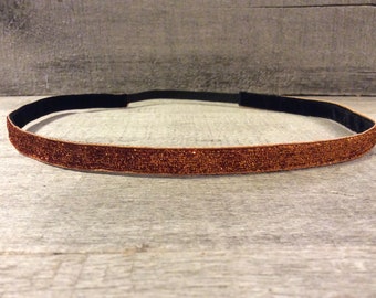 Orange Sparkle Nonslip Headband,  Noslip Headband, Workout Headband, Sports Headband, Running Headband, Athletic Headband