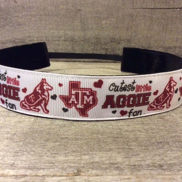 Cutest Little Aggie Fan KIDS Nonslip Headband, Noslip Headband, Workout Headband, Sports Headband, Running Headband, Athletic Headband