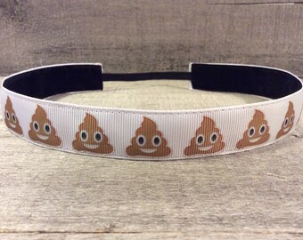 Emoji Poop Nonslip Headband, Noslip Headband, Sports Headband, Running Headband, Athletic Headband