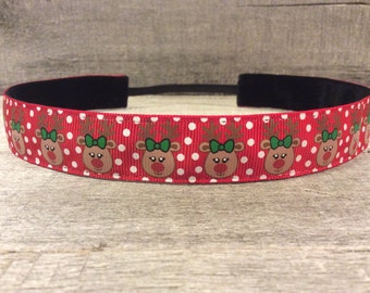 Reindeer Nonslip Headband, Noslip Headband, Workout Headband, Sports Headband, Running Headband, Athletic Headband