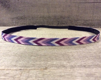 Skinny Purple Geometric Arrow Nonslip Headband,  Noslip Headband, Workout Headband, Sports Headband, Running Headband, Athletic Headband