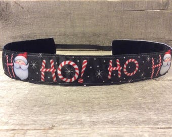 Ho Ho Santa Nonslip Headband, Noslip Headband, Workout Headband, Sports Headband, Running Headband, Athletic Headband