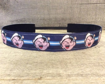 Popeye Inspired Nonslip Headband, Noslip Headband, Workout Headband, Sports Headband, Running Headband, Athletic Headband