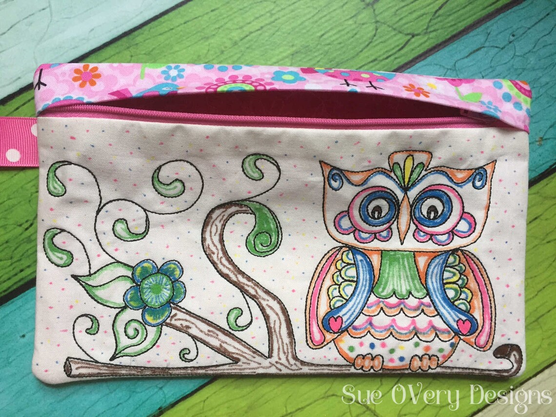 In the hoop coloring book zipper bag fish digital machine  etsy In the hoop coloring book zipper bag fish digital machine  etsy