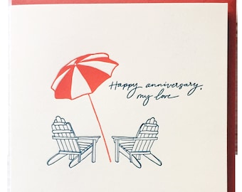 Happy Anniversary, My Love -- Letterpress Anniversary Card