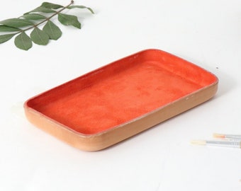 Orange Leather Valet Tray "M"