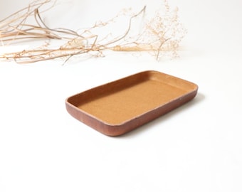 Toast Brown Leather Valet Tray "M"