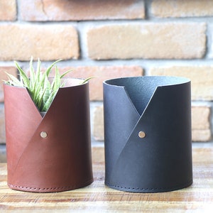 Multi Purpose Leather Cup W, Glasses Holder, Plant Vase, Pen Stand, Modern Home Interior. Home Decor Accent. Home & Living. image 1