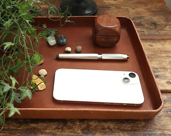 Brown Vegetable Tanned Leather Valet Tray "XL"
