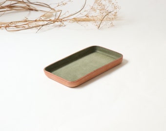 Olive Leather Valet Tray "M"