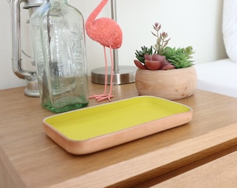 Yellow Leather Valet Tray "M"