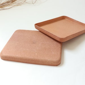 Molded Natural Leather Valet Tray Large . Perfect for storing daily essentials in modern space. Home Decor Accent. Home & Living. image 2