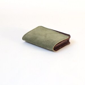 Minimalist Pocket Wallet. Suede Leather Wallet. Leather Card Wallet. Multi Wallet. Slim Wallet. Card Holder image 6