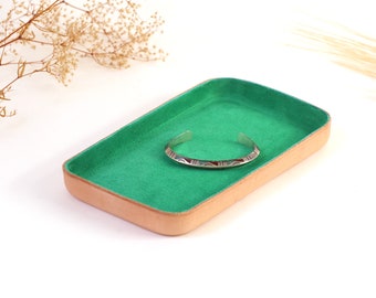 Emerald Green Leather Valet Tray "M"