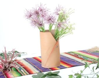 Natural Leather Plant Vase Vesse