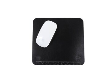 Top Grain Black Leather Mousepad with Ruler Emboss. Beautify your desk. Home Decor Accent. Home & Living.