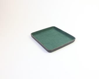 Forest Green Leather Valet Tray "L"