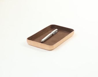 Dark Brown Leather Valet Tray "M"