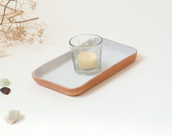 White Leather Valet Tray "M"