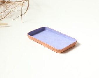 Purple Leather Valet Tray "M"