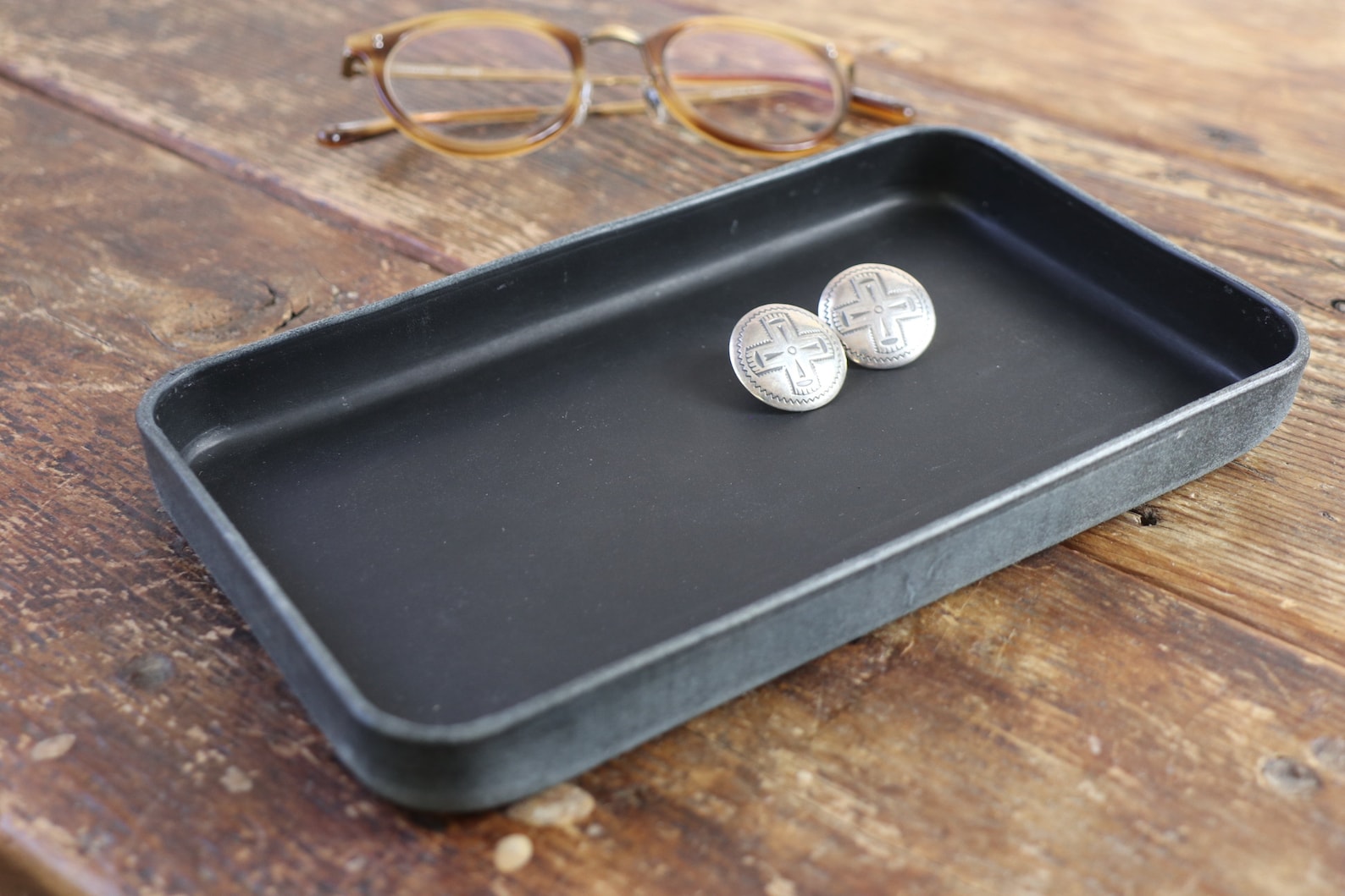 Molded Black Leather Valet Tray Sz Medium. Perfect for Storing Etsy