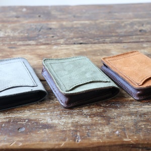Minimalist Pocket Wallet. Suede Leather Wallet. Leather Card Wallet. Multi Wallet. Slim Wallet. Card Holder image 10