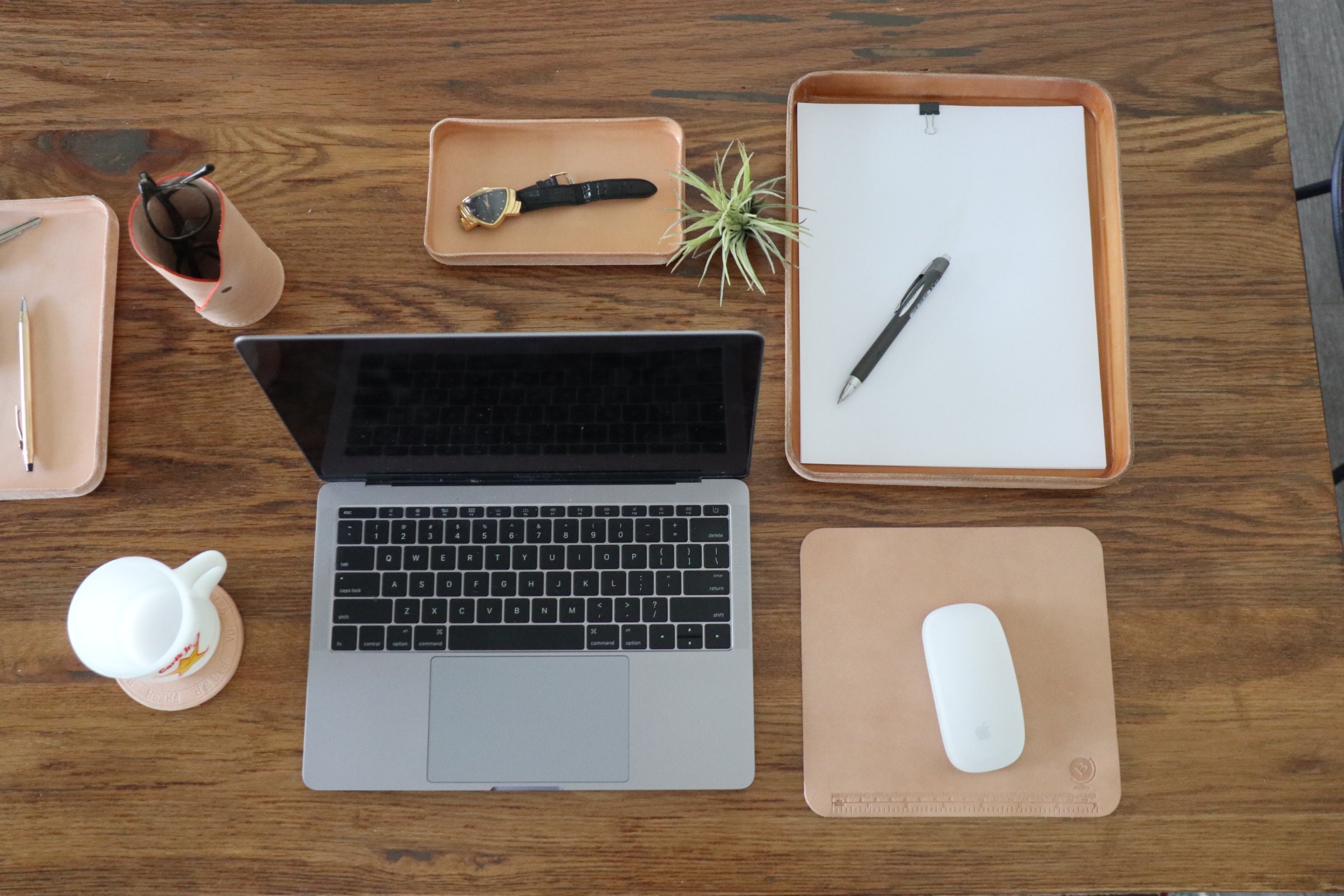 Natural Vegetable Tanned Leather Valet Tray XL