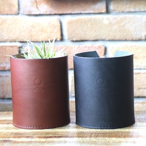 Multi Purpose Leather Cup W, Glasses Holder, Plant Vase, Pen Stand, Modern Home Interior. Home Decor Accent. Home & Living. image 2
