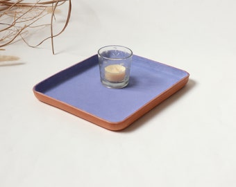 Purple Leather Valet Tray "L"