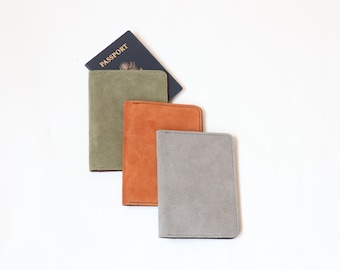 Bar W.R. Suede Leather Passport Case, Passport Wallet, Travel Wallet, passport holder,